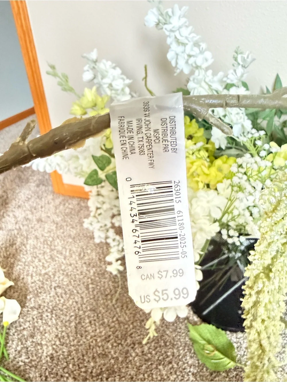 Green Hanging Faux Amaranthus Spray, 6